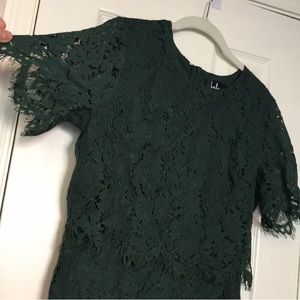 Green Lulu’s lace dress